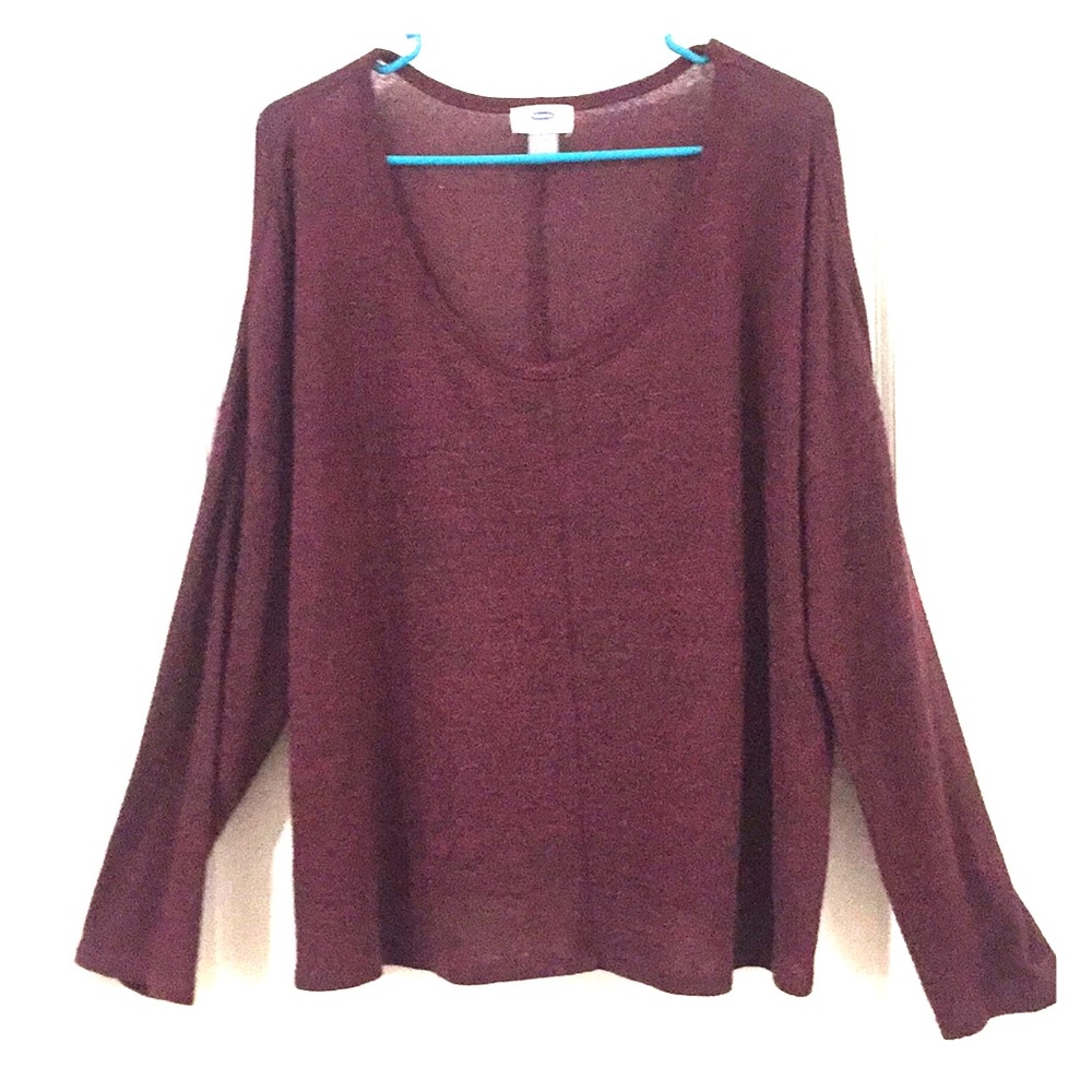 Burgundy Long Sleeve Light-Weight Sweater
